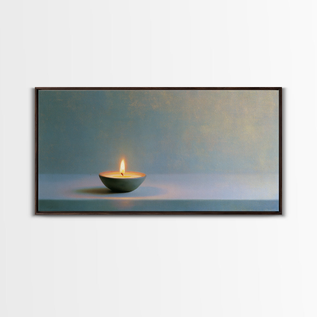 Warm Candle Flame Canvas Print, Spa Art, Abstract Print, Spa Decor, Oil Painting, Serenity, Esthetician Decor, Tarot Card Art, SPA-2x1-53