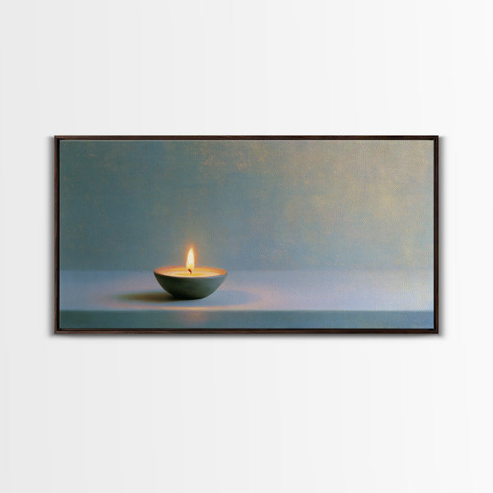 Warm Candle Flame Canvas Print, Spa Art, Abstract Print, Spa Decor, Oil Painting, Serenity, Esthetician Decor, Tarot Card Art, SPA-2x1-53