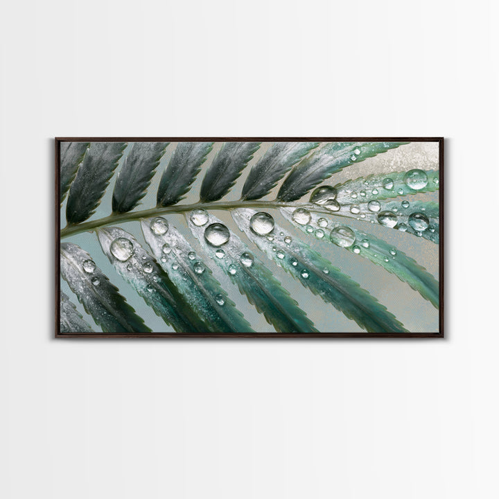 Fern Leaf Closeup Framed Canvas Print, Spa Art, Feminine Wall Art, Spa Decor, Fine Art, Serenity, Hair Salon Wall Art, SPA-2x1-55