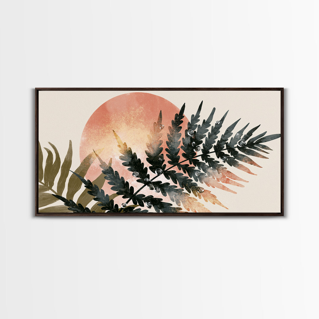 Fern Leaf Closeup Framed Canvas Print, Spa Art, Printable Art, Spa Decor, Watercolor Art, Serenity, Fine Art Photography, SPA-2x1-7