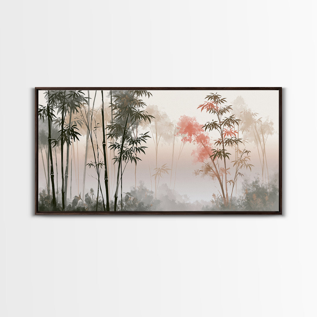 Misty Bamboo Forest Canvas Print, Spa Art, Dog Wall Art, Spa Decor, Fine Art, Serenity, Dog Canvas, Esthetician Decor, SPA-2x1-73