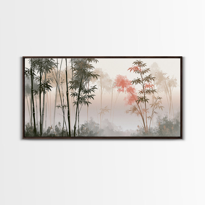 Misty Bamboo Forest Canvas Print, Spa Art, Dog Wall Art, Spa Decor, Fine Art, Serenity, Dog Canvas, Esthetician Decor, SPA-2x1-73