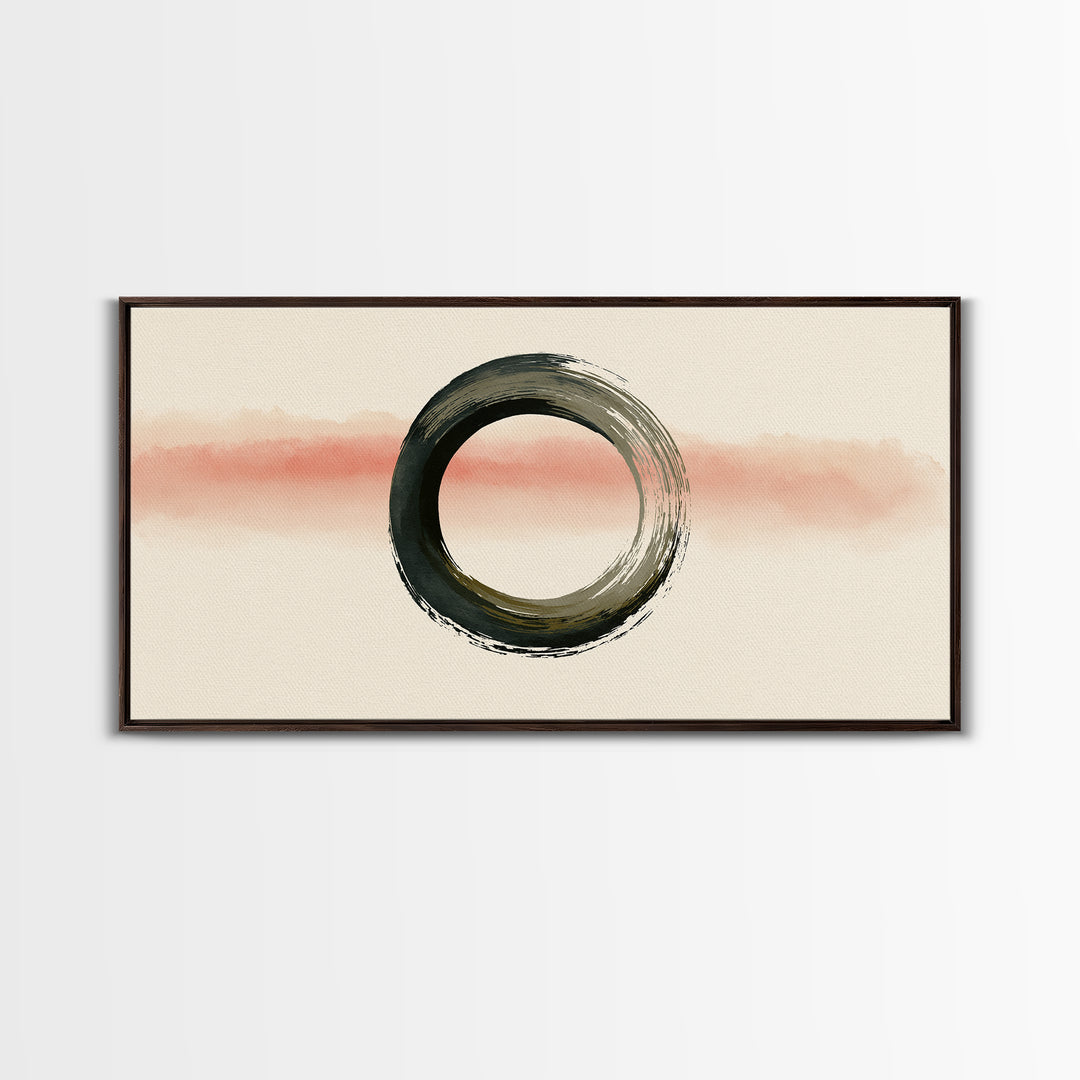 Minimal Zen Circle Brushstroke Canvas Print, Spa Art, Feminine Wall Art, Spa Decor, Fine Art, Serenity, Hair Salon Wall Art, SPA-2x1-76