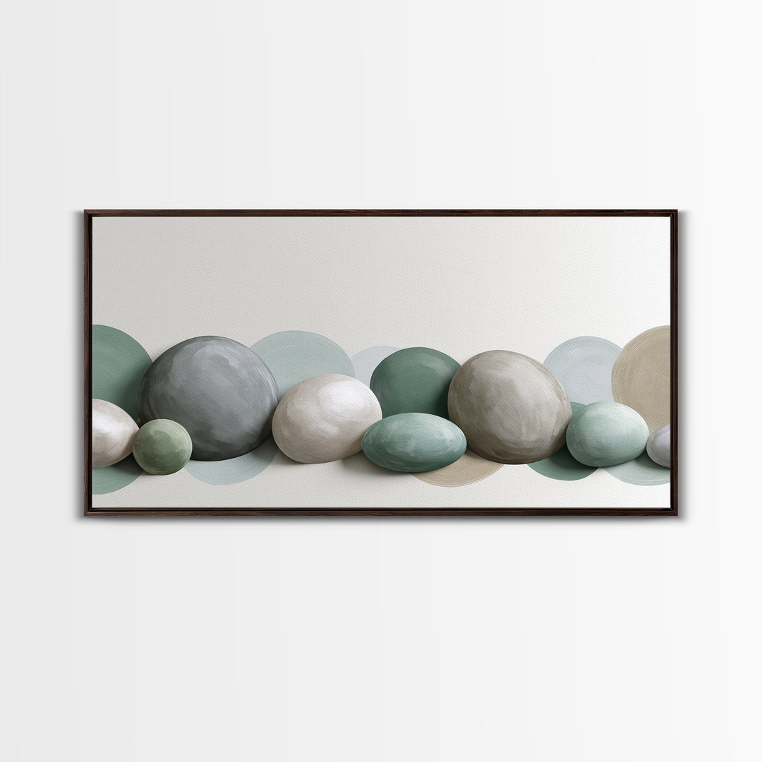 Pebble Texture Abstract Framed Canvas Print, Spa Art, Wall Decor, Spa Decor, Serenity, Minimalist Art, Feminine Wall Art, SPA-2x1-83