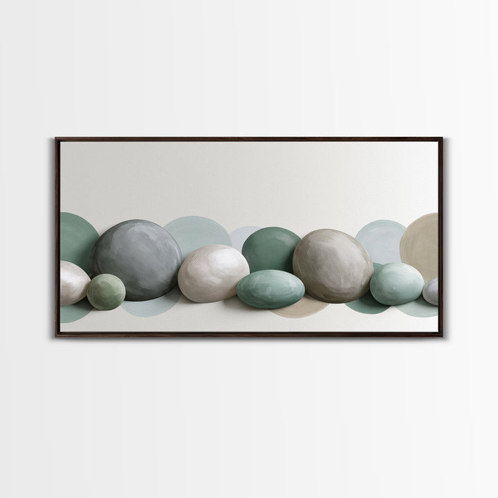 Pebble Texture Abstract Framed Canvas Print, Spa Art, Wall Decor, Spa Decor, Serenity, Minimalist Art, Feminine Wall Art, SPA-2x1-83