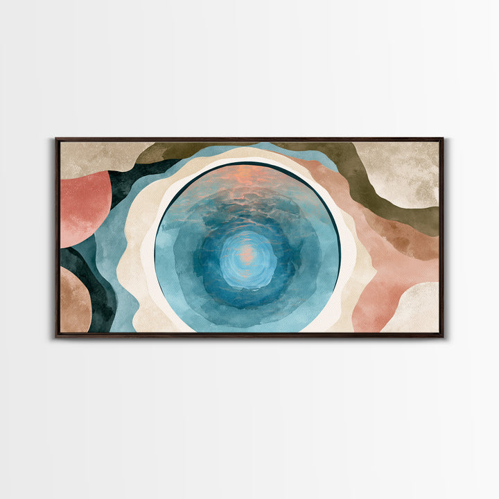Blue Lagoon Water Seen from Above Framed Canvas Print, Spa Art, Dog Wall Art, Spa Decor, Fine Art, Serenity, Dog Canvas, SPA-2x1-88
