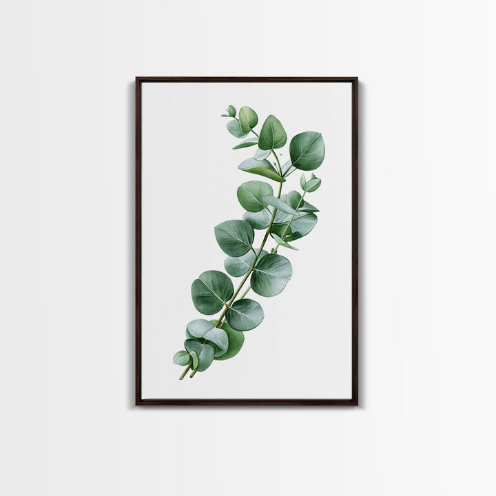 Eucalyptus Branch in Soft Green Watercolor Canvas Print, Spa Art, Textured Painting, Spa Decor, Serenity, Travel Poster, SPA-2x3-11