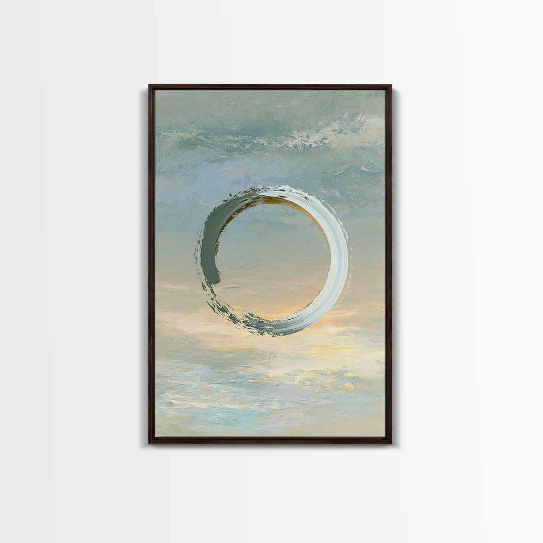Minimal Zen Circle Brushstroke Canvas Print, Spa Art, Gallery Decor, Spa Decor, Fine Art, Serenity, Wall Art, Home Decor, SPA-2x3-16