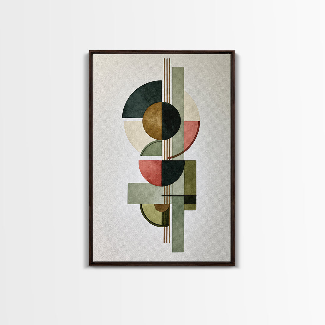 Sage and Ivory Geometric Calm Composition Canvas Print, Spa Art, Nature Prints, Spa Decor, Abstract Art, Serenity, SPA-2x3-29