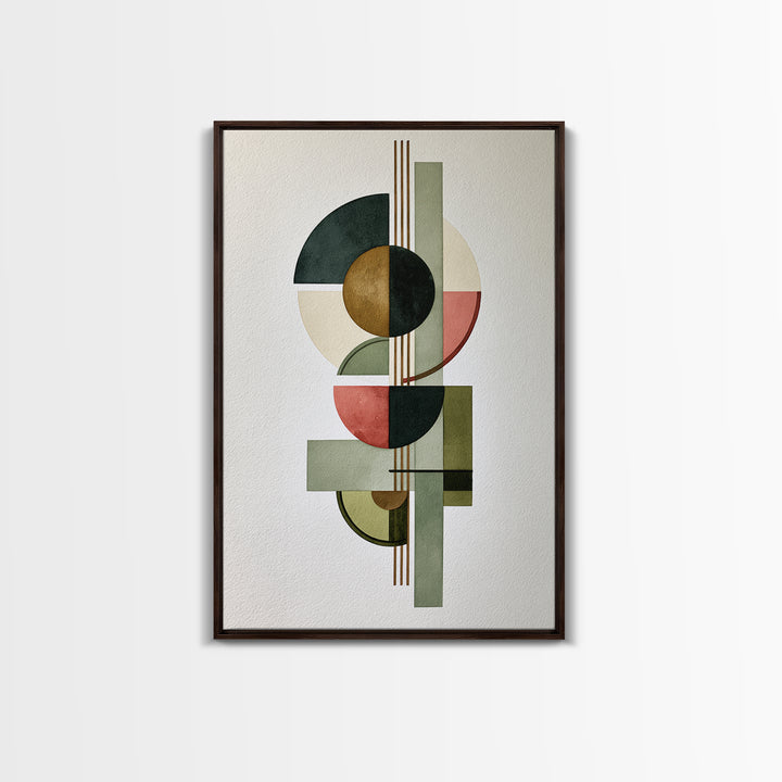 Sage and Ivory Geometric Calm Composition Canvas Print, Spa Art, Nature Prints, Spa Decor, Abstract Art, Serenity, SPA-2x3-29