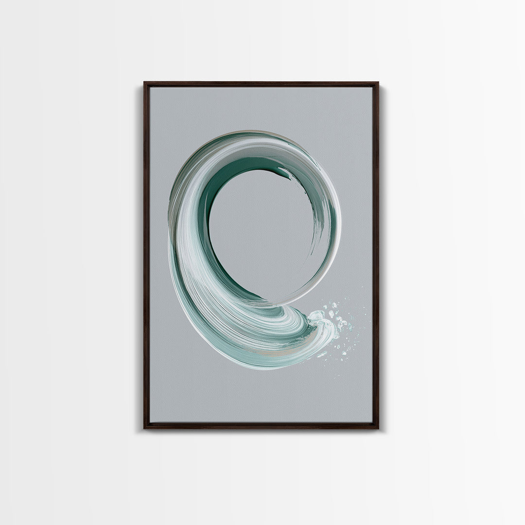 Minimal Zen Circle Brushstroke Canvas Print, Spa Art, Minimalist Decor, Spa Decor, Fine Art, Serenity, Contemporary Art, SPA-2x3-40