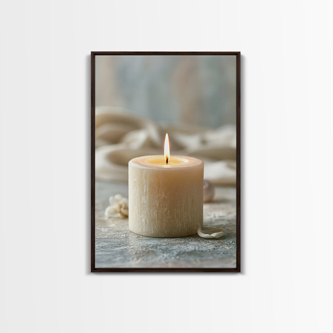 Warm Candle Flame Framed Canvas Print, Spa Art, Spa Decor, Abstract Art, Serenity, Spa Wall Art, Teen Girl Room Decor, SPA-2x3-41