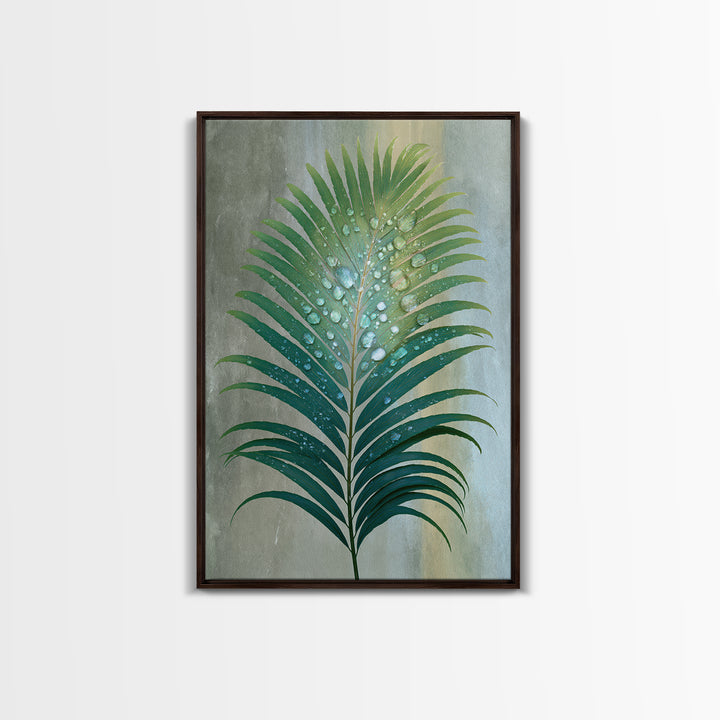 Fern Leaf Closeup Framed Canvas Print, Spa Art, Abstract, Spa Decor, Serenity, City Art, Spa Wall Art, Teen Girl Room Decor, SPA-2x3-43