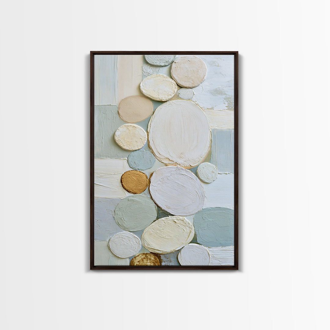 Pebble Texture Abstract Framed Canvas Print, Spa Art, Contemporary Art, Spa Decor, Fine Art, Serenity, Spa Wall Art, Dog Canvas, SPA-2x3-47