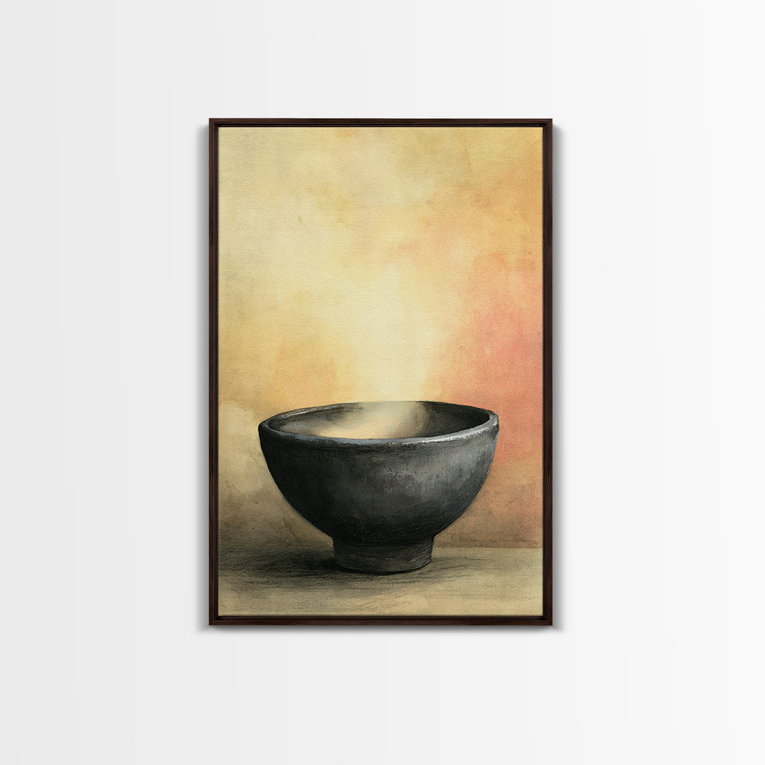 Tea Bowl and Steam Still Life Canvas Print, Spa Art, Printable Wall Art, Spa Decor, Fine Art, Serenity, Feminine Wall Art, SPA-2x3-54