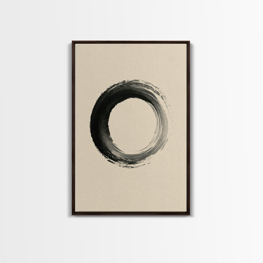 Minimal Zen Circle Brushstroke Framed Canvas Print, Spa Art, Printable Art, Spa Decor, Fine Art, Serenity, Fine Art Photography, SPA-2x3-64