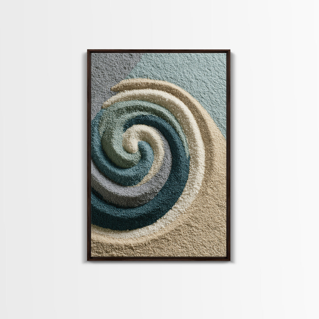 Sand Garden Lines Framed Canvas Print, Spa Art, Fine Art Photography, Spa Decor, Oil Painting, Serenity, Wildlife Wall Art, SPA-2x3-68