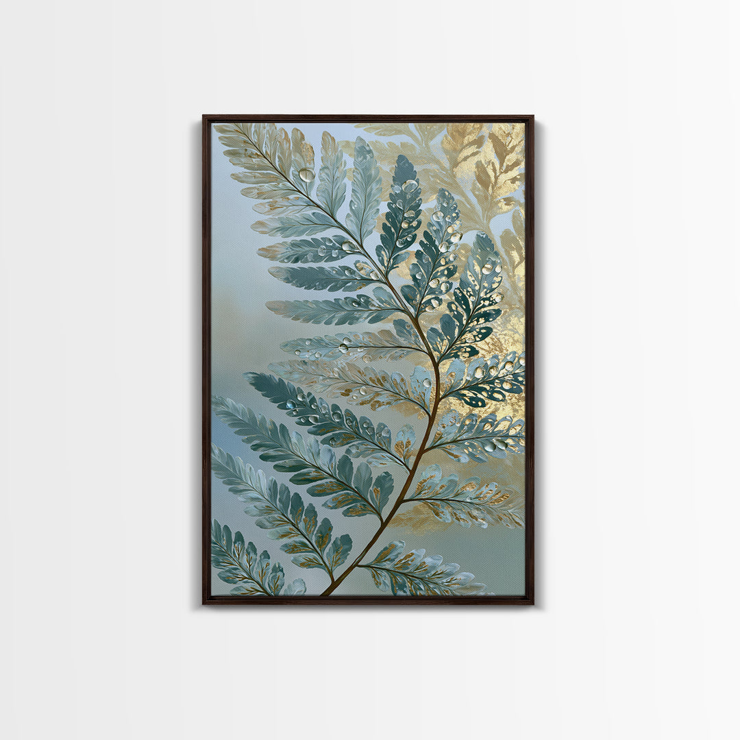 Fern Leaf Closeup Canvas Print, Spa Art, Tarot Card Art, Spa Decor, Watercolor Art, Serenity, Textured Painting, SPA-2x3-91