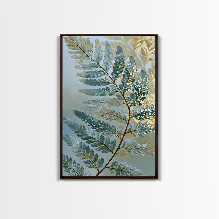 Fern Leaf Closeup Canvas Print, Spa Art, Tarot Card Art, Spa Decor, Watercolor Art, Serenity, Textured Painting, SPA-2x3-91
