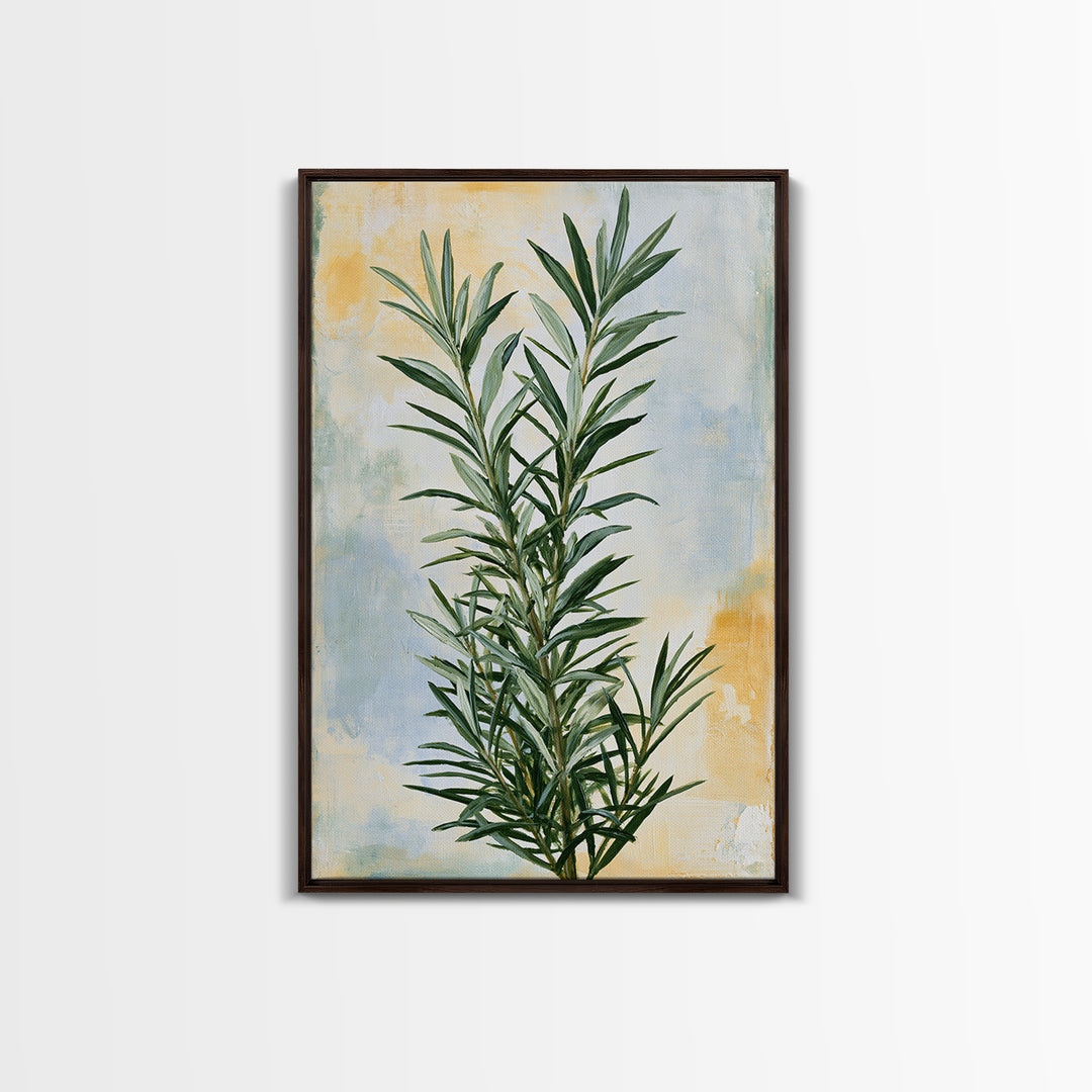 Botanical Herbal Arrangement Framed Canvas Print, Spa Art, Dog Wall Art, Spa Decor, Watercolor Art, Serenity, Dog Canvas, SPA-2x3-94