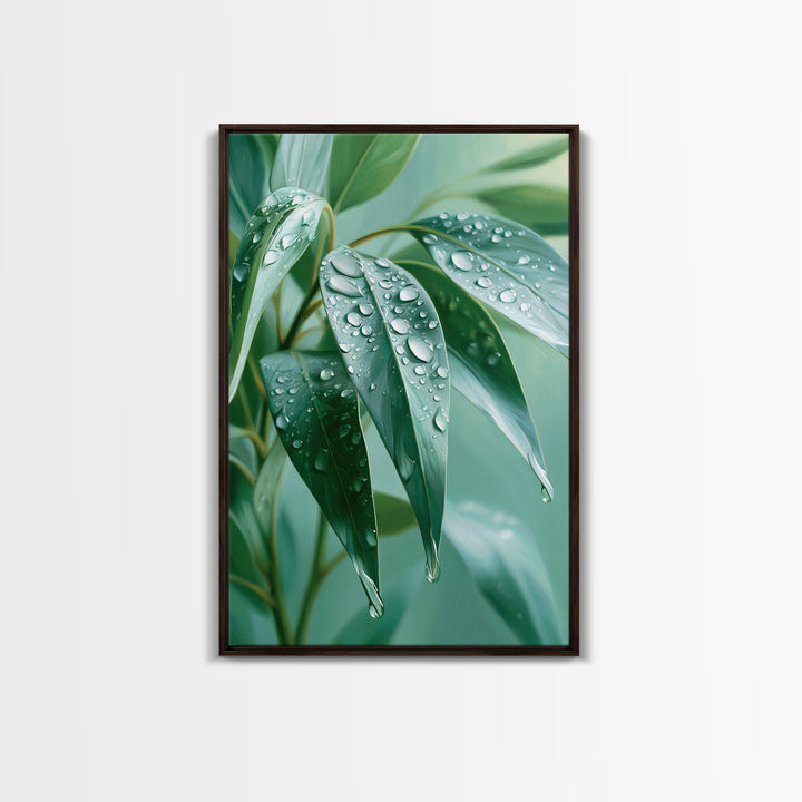 Rain on Leaves Canvas Print, Spa Art, Animal Art, Spa Decor, Fine Art, Serenity, Gallery Decor, Neutral Decor, Modern Decor, SPA-2x3-96