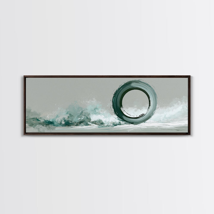 Minimal Zen Circle Brushstroke Canvas Print, Spa Art, Tarot Card Art, Spa Decor, Fine Art, Serenity, Textured Painting, SPA-3x1-24