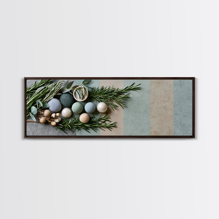 Botanical Herbal Arrangement Canvas Print, Spa Art, Printable Art, Spa Decor, Watercolor Art, Serenity, Fine Art Photography, SPA-3x1-30