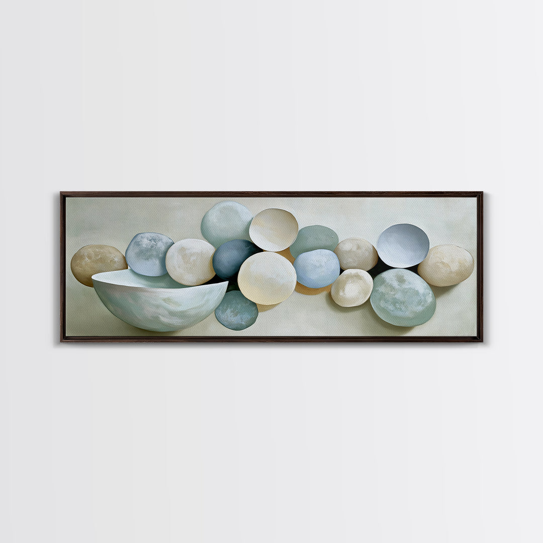Pebble Texture Abstract Canvas Print, Spa Art, Textured Painting, Spa Decor, Fine Art, Serenity, Travel Poster, SPA-3x1-31