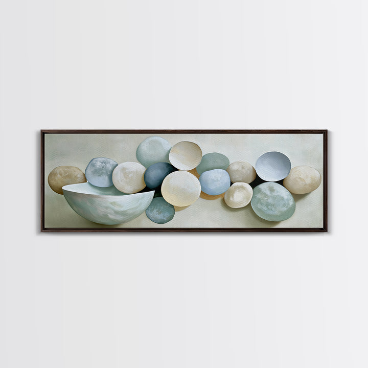 Pebble Texture Abstract Canvas Print, Spa Art, Textured Painting, Spa Decor, Fine Art, Serenity, Travel Poster, SPA-3x1-31