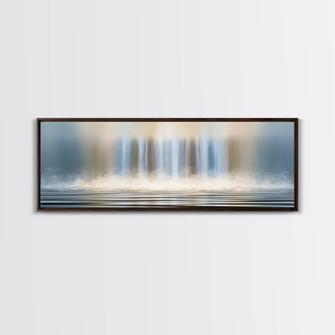 Serene Waterfall with Mist Canvas Print, Spa Art, Contemporary Art, Spa Decor, Abstract Art, Serenity, Spa Wall Art, Dog Canvas, SPA-3x1-34