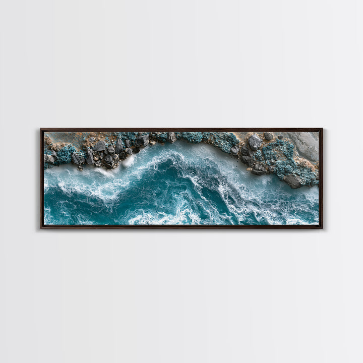 Blue Lagoon Water Seen from Above Canvas Print, Spa Art, Gallery Decor, Spa Decor, Fine Art, Serenity, Wall Art, Home Decor, SPA-3x1-36