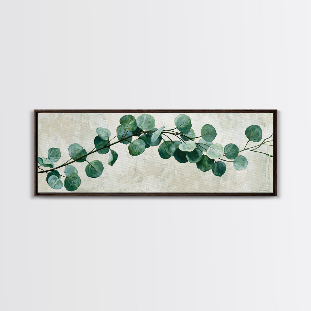 Eucalyptus Branch in Soft Green Watercolor Canvas Print, Spa Art, Wall Art Print, Spa Decor, Fine Art, Serenity, Animal Art, SPA-3x1-43
