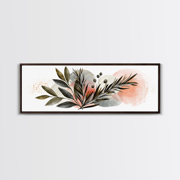 Botanical Herbal Arrangement Canvas Print, Spa Art, Tarot Card Art, Spa Decor, Watercolor Art, Serenity, Textured Painting, SPA-3x1-54
