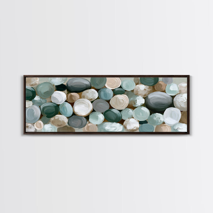 Pebble Texture Abstract Framed Canvas Print, Spa Art, Wall Decor, Spa Decor, Serenity, Minimalist Art, Feminine Wall Art, SPA-3x1-55