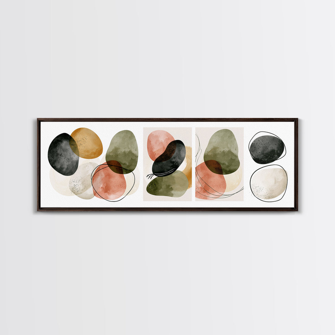 Pebble Texture Abstract Framed Canvas Print, Spa Art, Statement Artwork, Spa Decor, Abstract Art, Serenity, Printable Wall Art, SPA-3x1-7