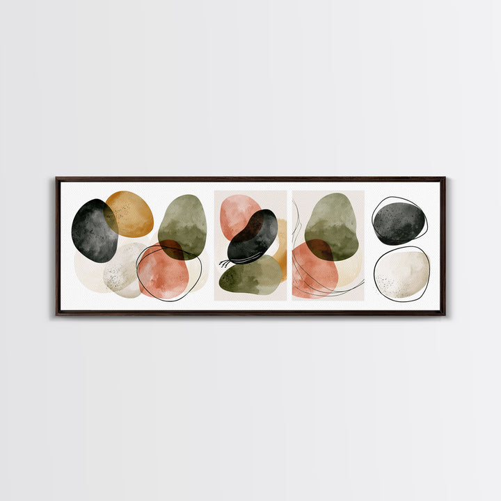Pebble Texture Abstract Framed Canvas Print, Spa Art, Statement Artwork, Spa Decor, Abstract Art, Serenity, Printable Wall Art, SPA-3x1-7