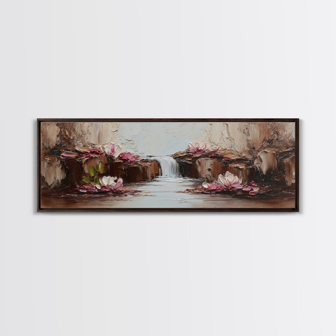 Warm Candle Flame Framed Canvas Print, Spa Art, Neutral Decor, Spa Decor, Fine Art, Serenity, Home Decor, Wall Decor, SPA-3x1-73
