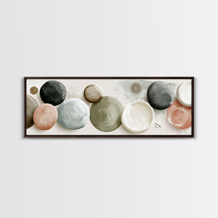 Pebble Texture Abstract Framed Canvas Print, Spa Art, Abstract Print, Spa Decor, Abstract Art, Serenity, Esthetician Decor, SPA-3x1-79