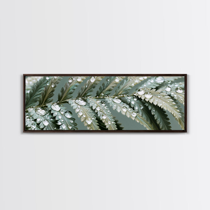 Fern Leaf Closeup Framed Canvas Print, Spa Art, Botanical Art, Spa Decor, Oil Painting, Serenity, Fashion Wall Art, SPA-3x1-99