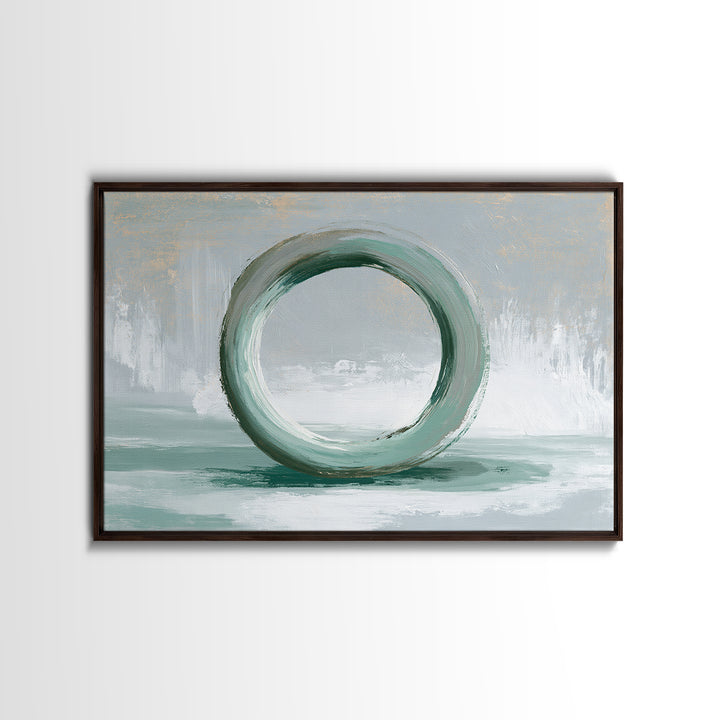 Minimal Zen Circle Brushstroke Canvas Print, Spa Art, Salon Decor, Spa Decor, Fine Art, Serenity, Statement Artwork, Boho Decor, SPA-3x2-12
