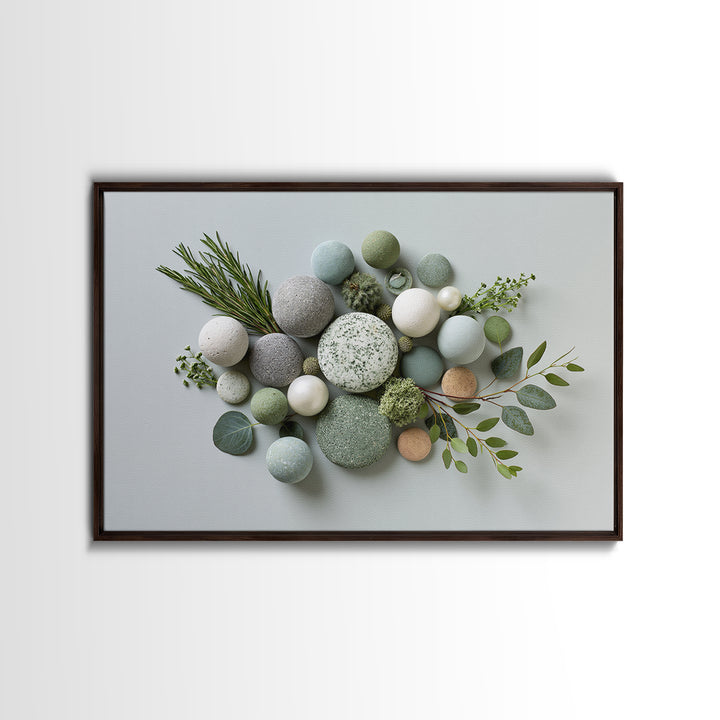 Botanical Herbal Arrangement Framed Canvas Print, Spa Art, Dog Wall Art, Spa Decor, Watercolor Art, Serenity, Dog Canvas, SPA-3x2-18