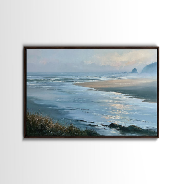 Coastal Horizon in Muted Spa Blues Canvas Print, Spa Art, Animal Art, Spa Decor, Serenity, Gallery Decor, Neutral Decor, SPA-3x2-38