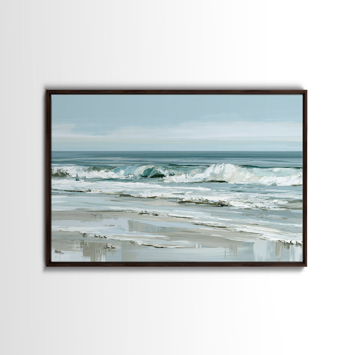 Coastal Horizon in Muted Spa Blues Canvas Print, Spa Art, Animal Art, Spa Decor, Serenity, Gallery Decor, Neutral Decor, SPA-3x2-62