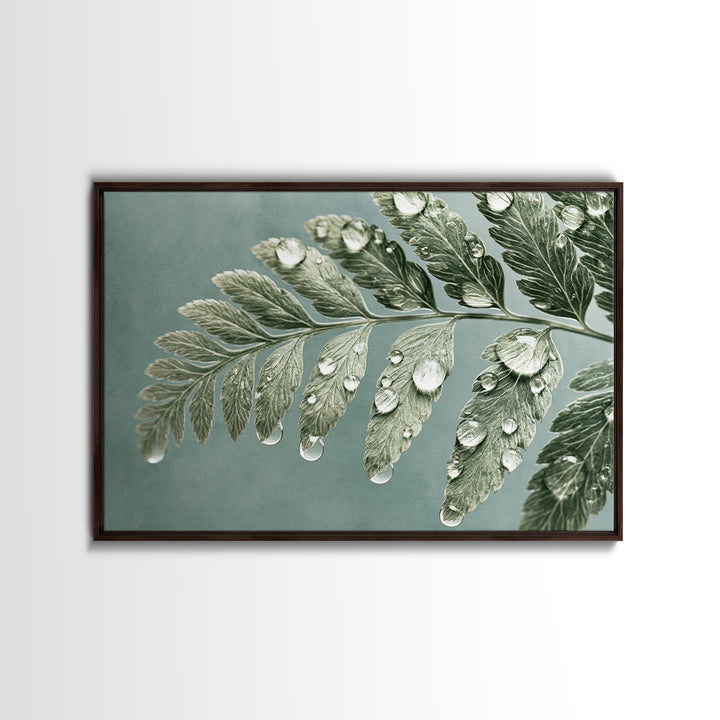 Fern Leaf Closeup Framed Canvas Print, Spa Art, Art, Spa Decor, Serenity, Abstract Print, Minimalist Art, Feminine Wall Art, SPA-3x2-87