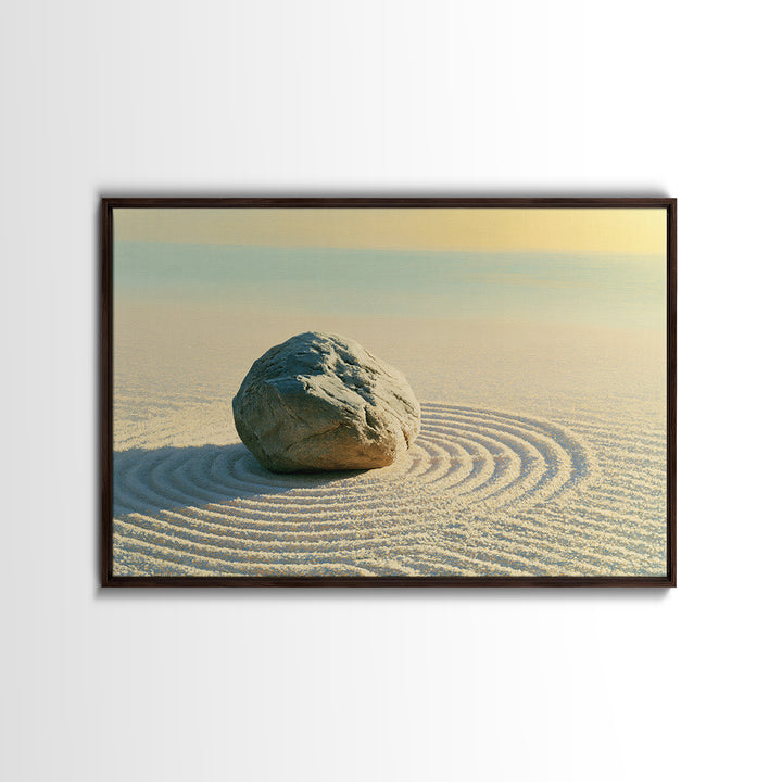 Sand Garden Lines Canvas Print, Spa Art, Wall Decor, Spa Decor, Oil Painting, Serenity, Minimalist Art, Feminine Wall Art, SPA-3x2-88