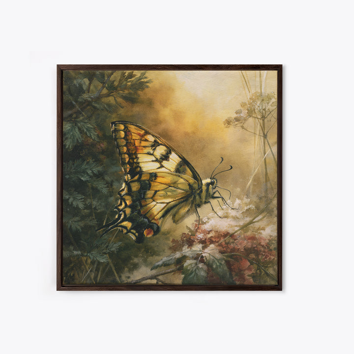 Butterfly Transformation Scene Framed Canvas Print, Spiritual Art, Boho Decor, Living Room Decor, Fine Art, Spirit, Art Prints, SPI-1x1-63