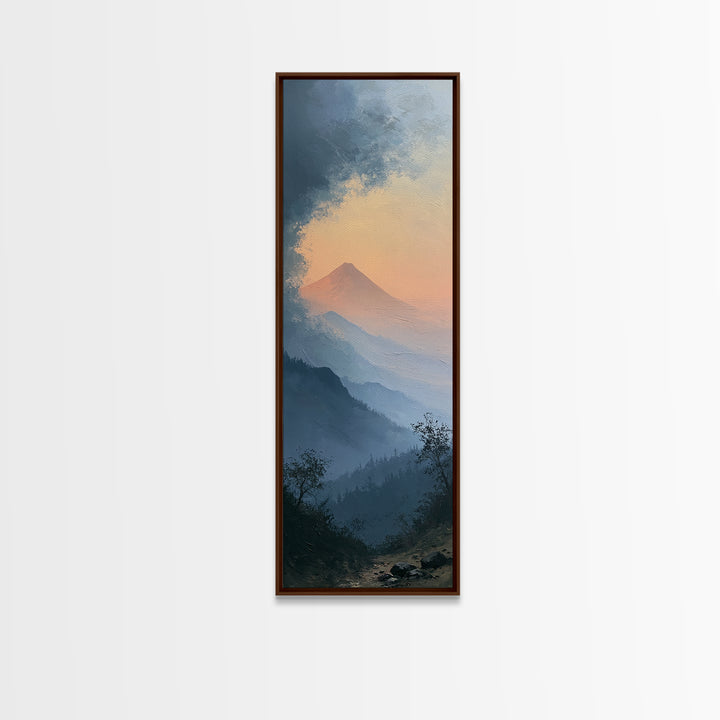 Mountain Sunrise as Awakening Symbol Canvas Print, Spiritual Art, Gallery Decor, Living Room Decor, Oil Painting, Spirit, SPI-1x3-33