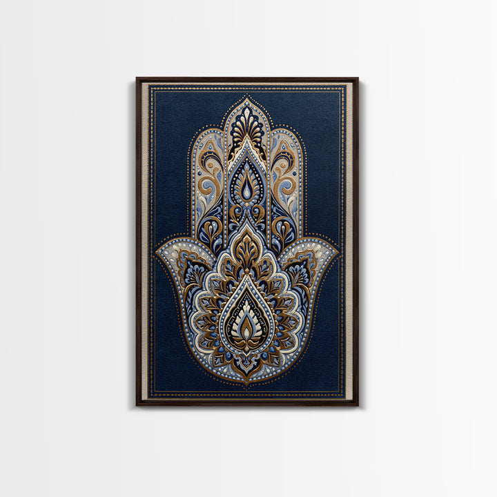 Protective Hand Motif Framed Canvas Print, Spiritual Art, Gallery Decor, Living Room Decor, Fine Art, Spirit, Poster, SPI-2x3-55