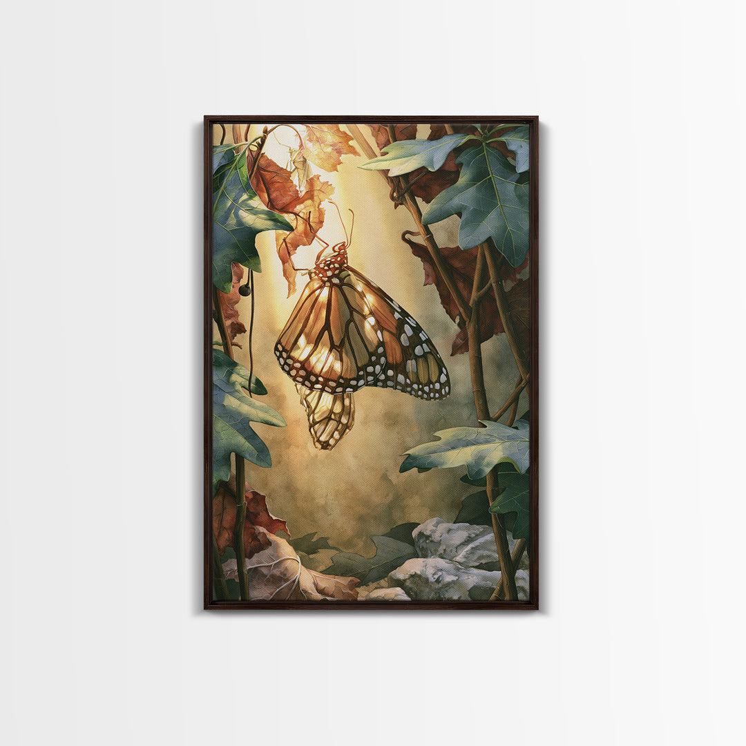 Butterfly Transformation Scene Canvas Print, Spiritual Art, Printable Wall Art, Living Room Decor, Oil Painting, Spirit, SPI-2x3-95