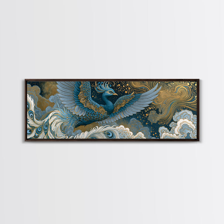Phoenix Rising as Renewal Symbol Framed Canvas Print, Spiritual Art, Wall Decor, Living Room Decor, Fine Art, Spirit, SPI-3x1-27